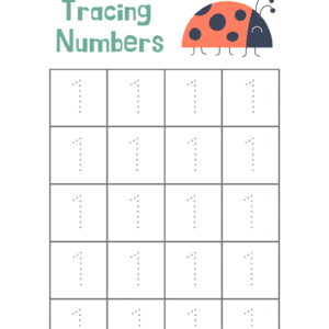 tracing numbers worksheet in colorful illustrative style