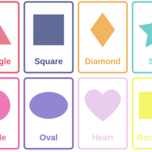 Educational Geometric Shapes Flashcards for Children in English - Ready to Print