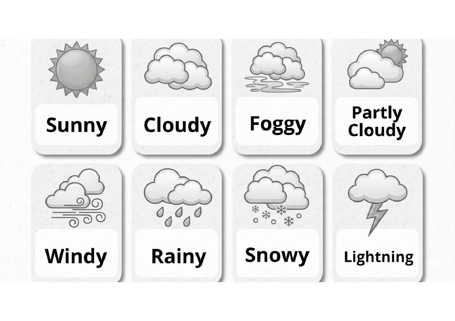 Weather Flashcards for Kids, Printable Weather Chart, Toddler Learning Activities, Preschool Classroom Decor, Homeschool Educational Posters - Image 3